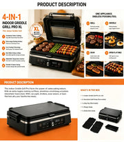 Vibrovi™ Grillora XL — 4-in-1 Indoor Grill & Griddle