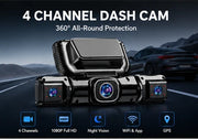 RoadGuard 360™ 4-Channel Dash Cam