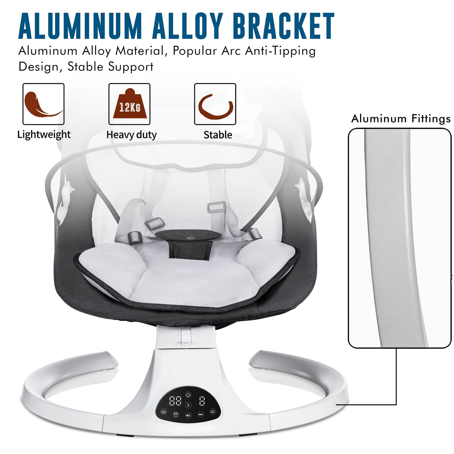 ⏰Flash-Sale👶Multi Function Baby Electric Swing Bluetooth Music Remote Control Infant Rocker Chair