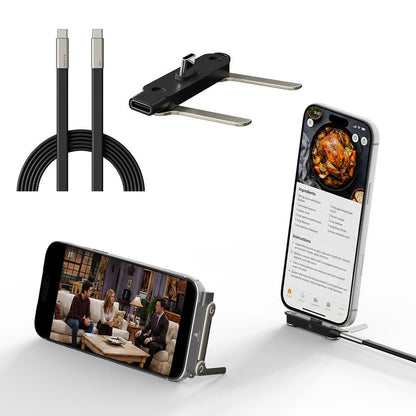 Limited Time: 40% OFF⚡ 240W PD Type-C Charging Cable With Foldable Phone Stand Adapter📱