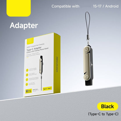 Limited Time: 40% OFF⚡ 240W PD Type-C Charging Cable With Foldable Phone Stand Adapter📱