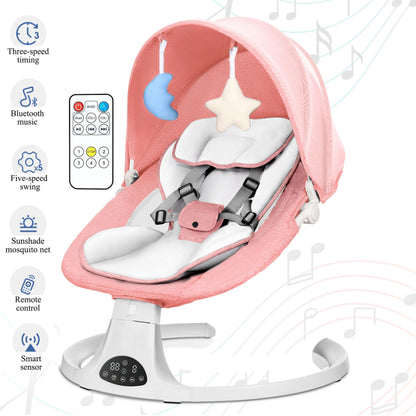 ⏰Flash-Sale👶Multi Function Baby Electric Swing Bluetooth Music Remote Control Infant Rocker Chair