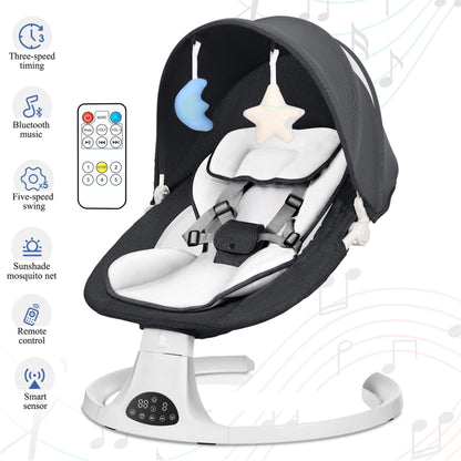 ⏰Flash-Sale👶Multi Function Baby Electric Swing Bluetooth Music Remote Control Infant Rocker Chair